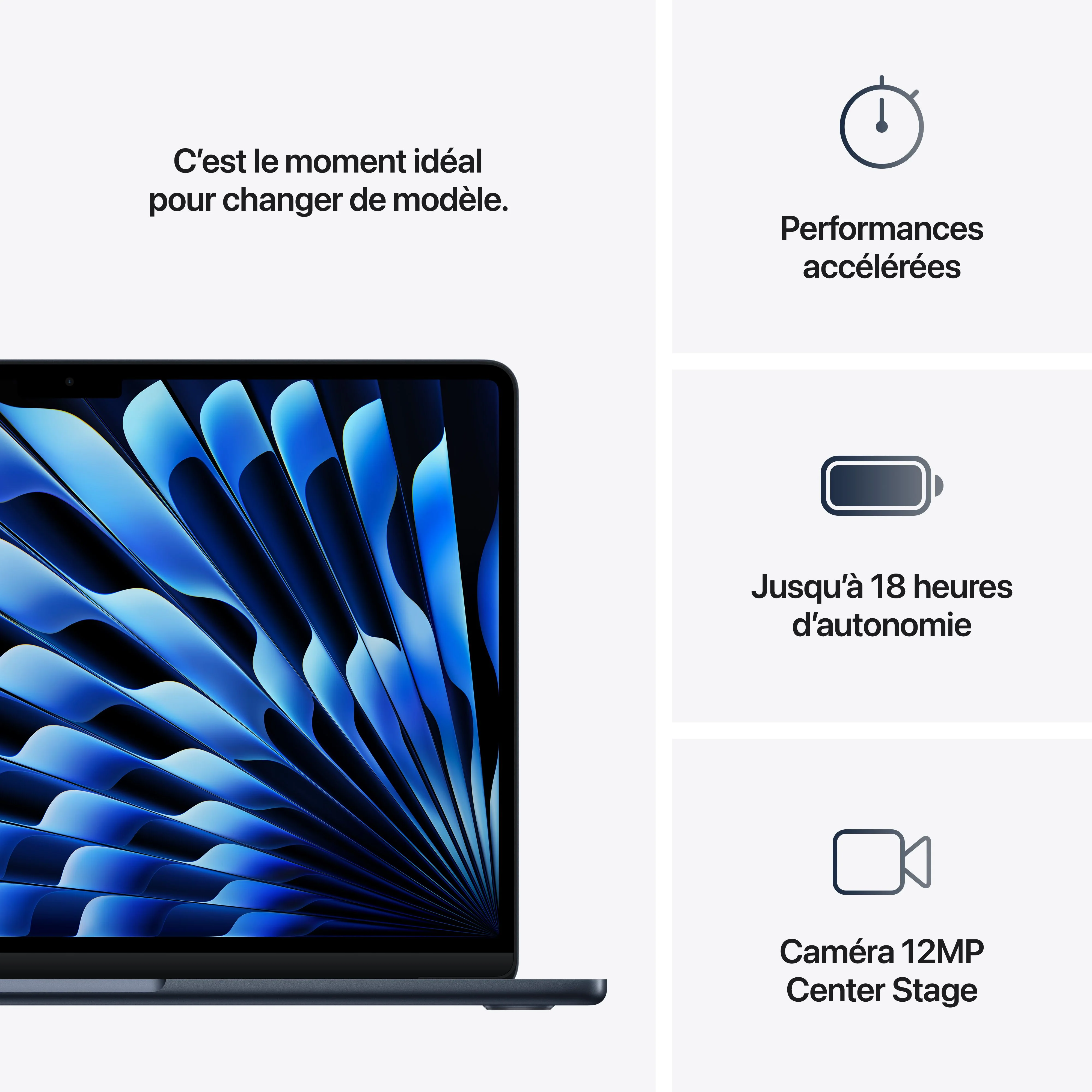 MacBook Air 13 pouces: Puce Apple M4 avec CPU 10 cœurs et GPU 10 cœurs, 512 Go SSD - Minuit - Image 10