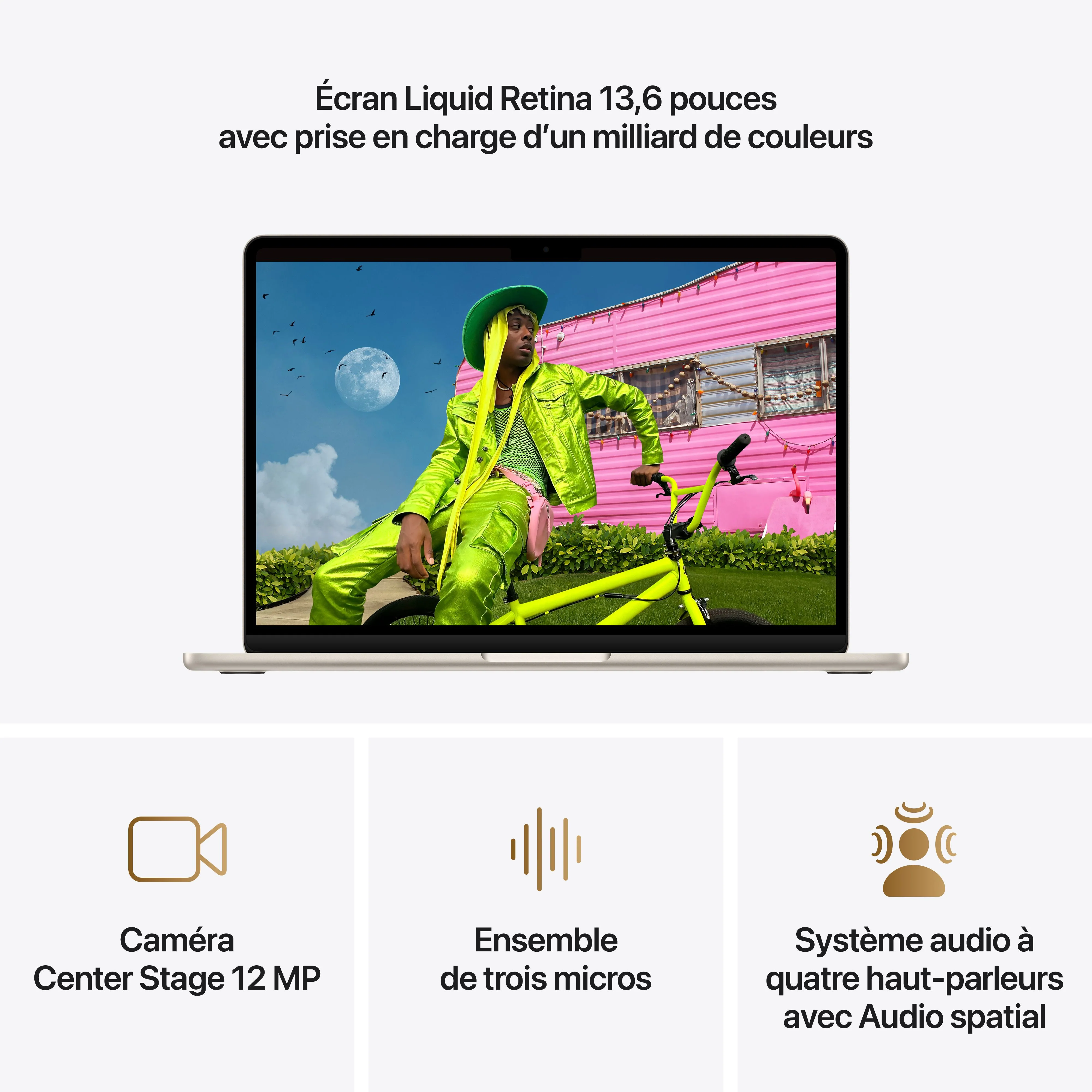 MacBook Air 13 pouces: Puce Apple M5 avec CPU 10 cœurs et GPU 8 cœurs, 512 Go SSD - Lumière stellaire - Image 5