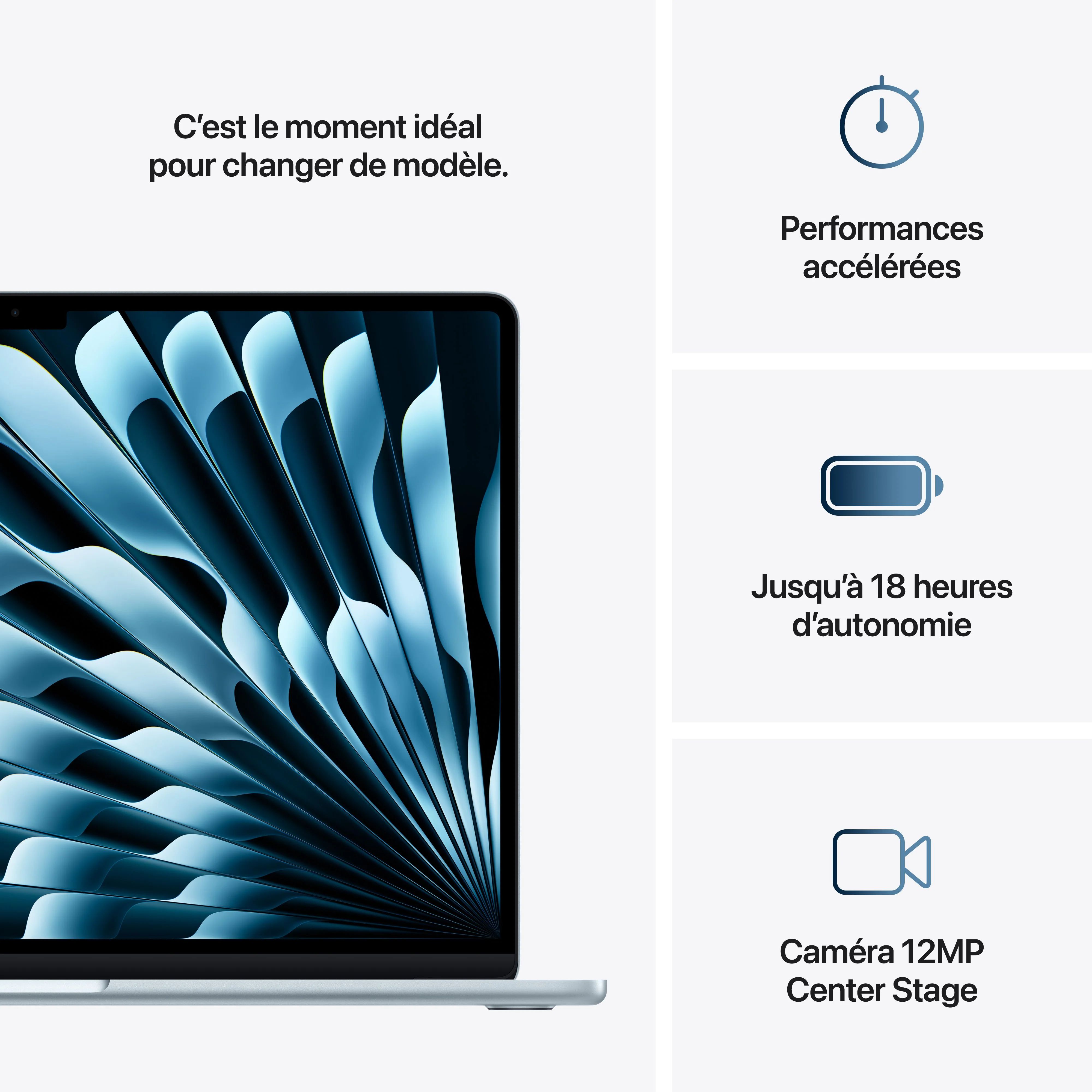MacBook Air 15 pouces: Puce Apple M4 avec CPU 10 cœurs et GPU 10 cœurs, 256 Go SSD - Ciel - Image 10