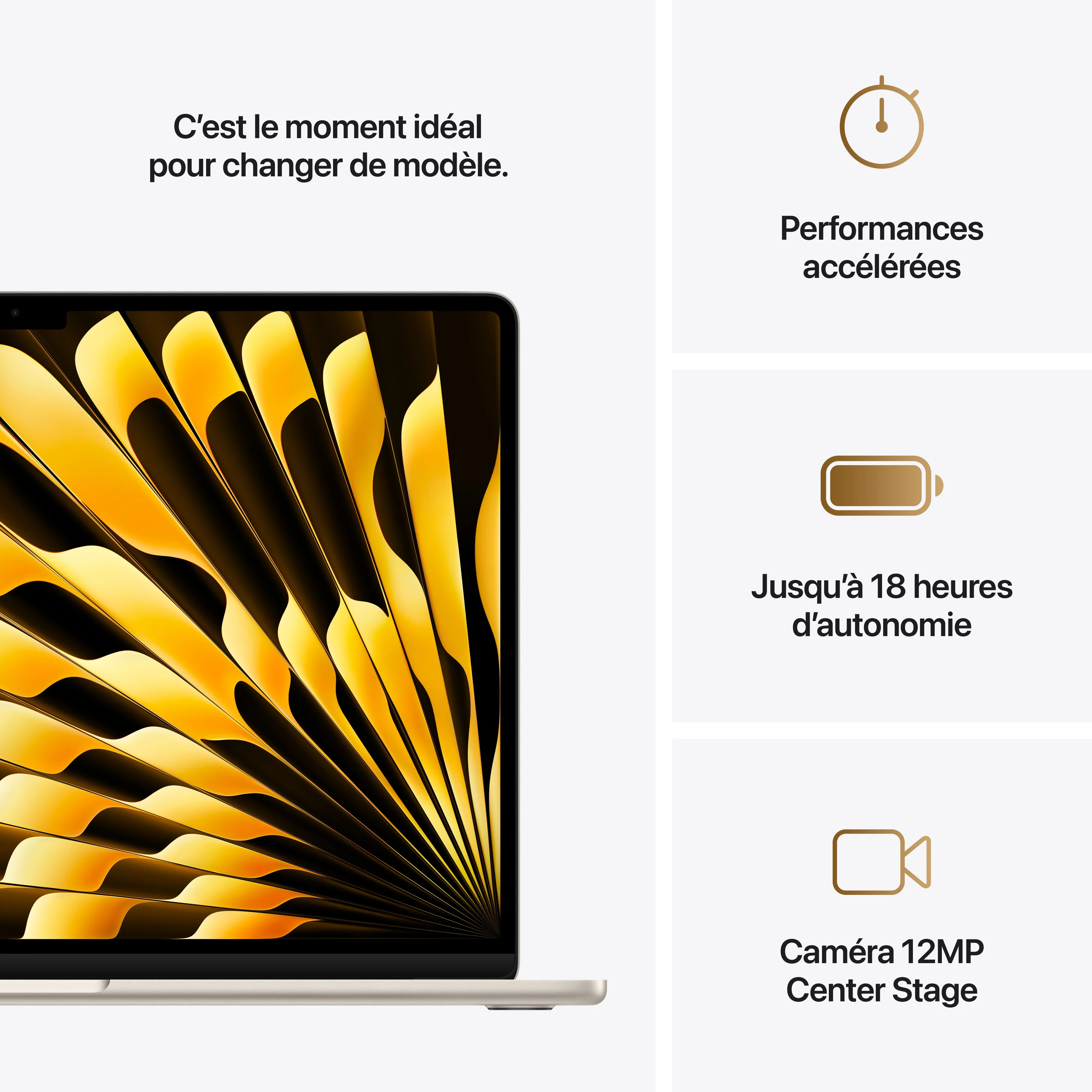 MacBook Air 15 pouces: Puce Apple M4 avec CPU 10 cœurs et GPU 10 cœurs, 256 Go SSD - Lumière stellaire - Image 10