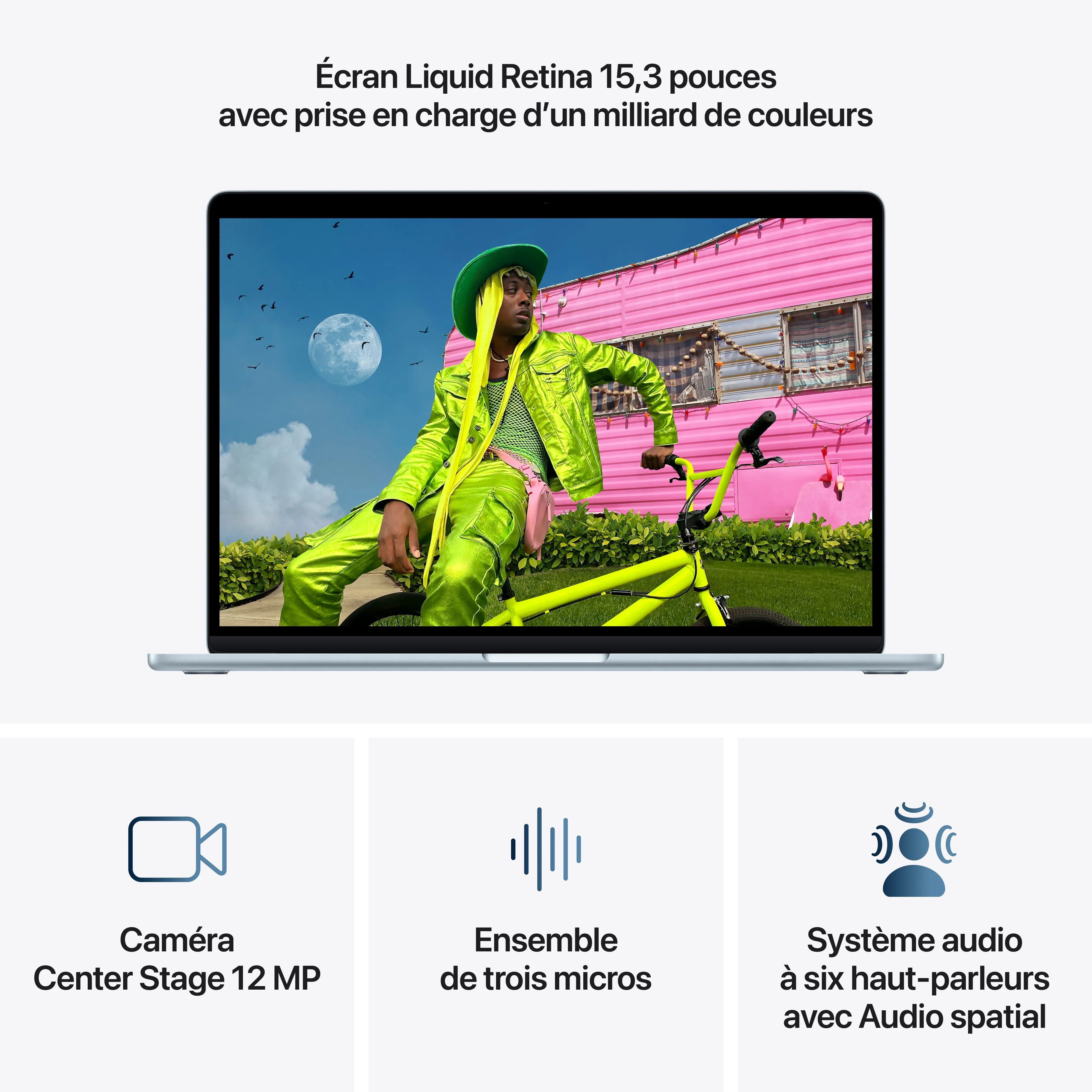 MacBook Air 15 pouces: Puce Apple M5 avec CPU 10 cœurs et GPU 10 cœurs, 1 To SSD - Ciel - Image 5