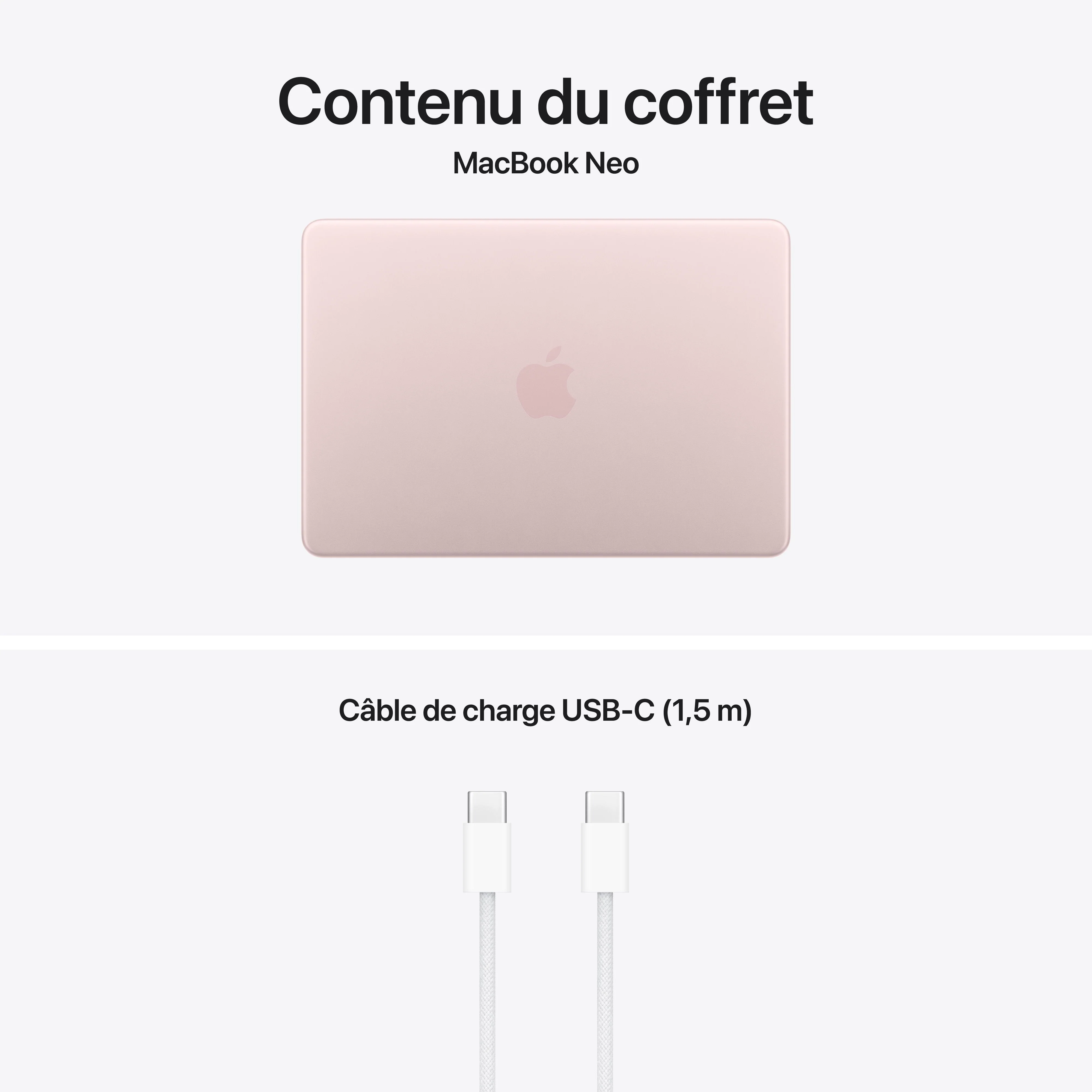 MacBook Neo 13 pouces: Puce Apple A18 Pro avec CPU 6 cœurs et GPU 5 cœurs, Magic Keyboard, 256 Go SSD - Rose poudré - Image 10