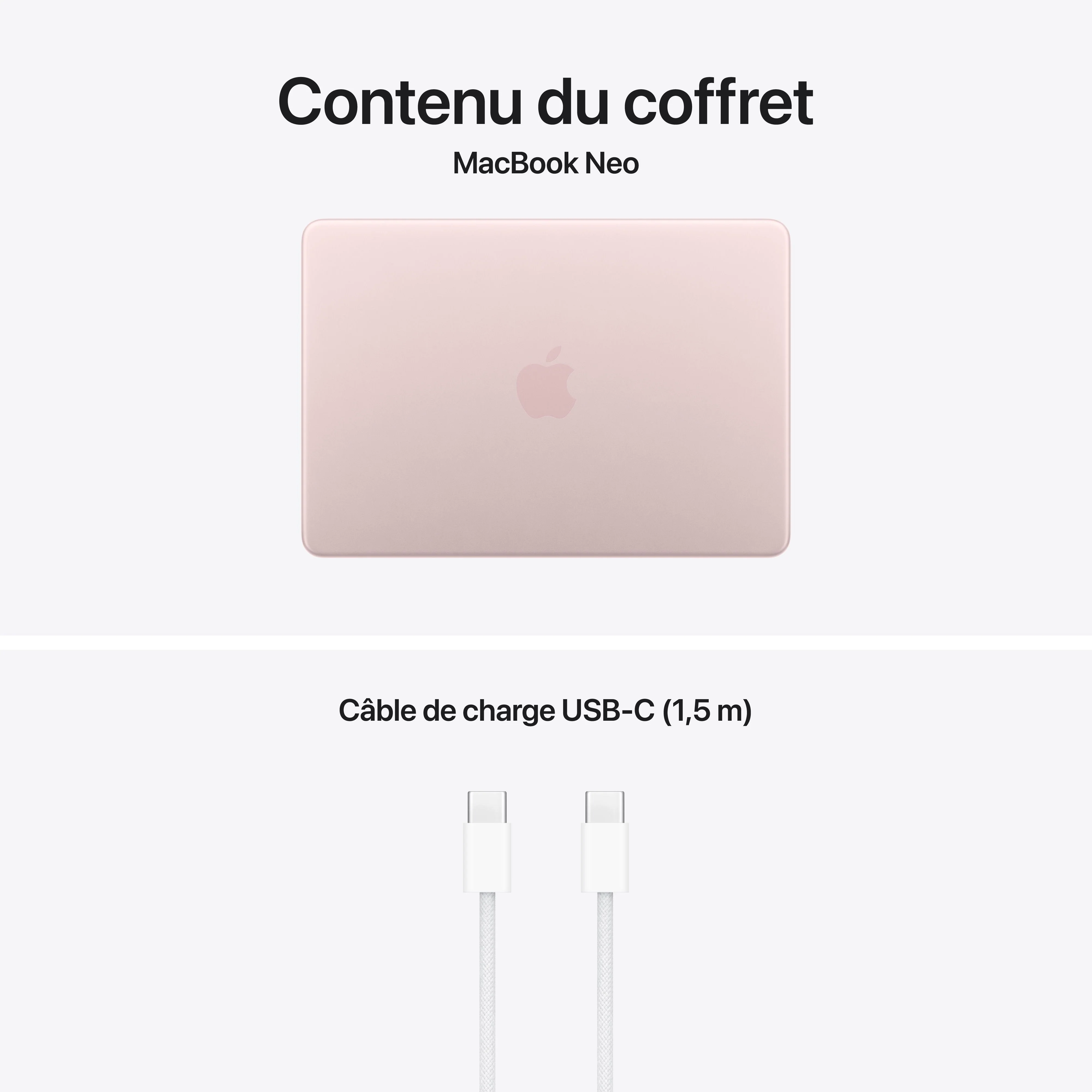 MacBook Neo 13 pouces: Puce Apple A18 Pro avec CPU 6 cœurs et GPU 5 cœurs Magic Keyboard avec Touch ID 512 Go SSD - Rose poudré - Image 10