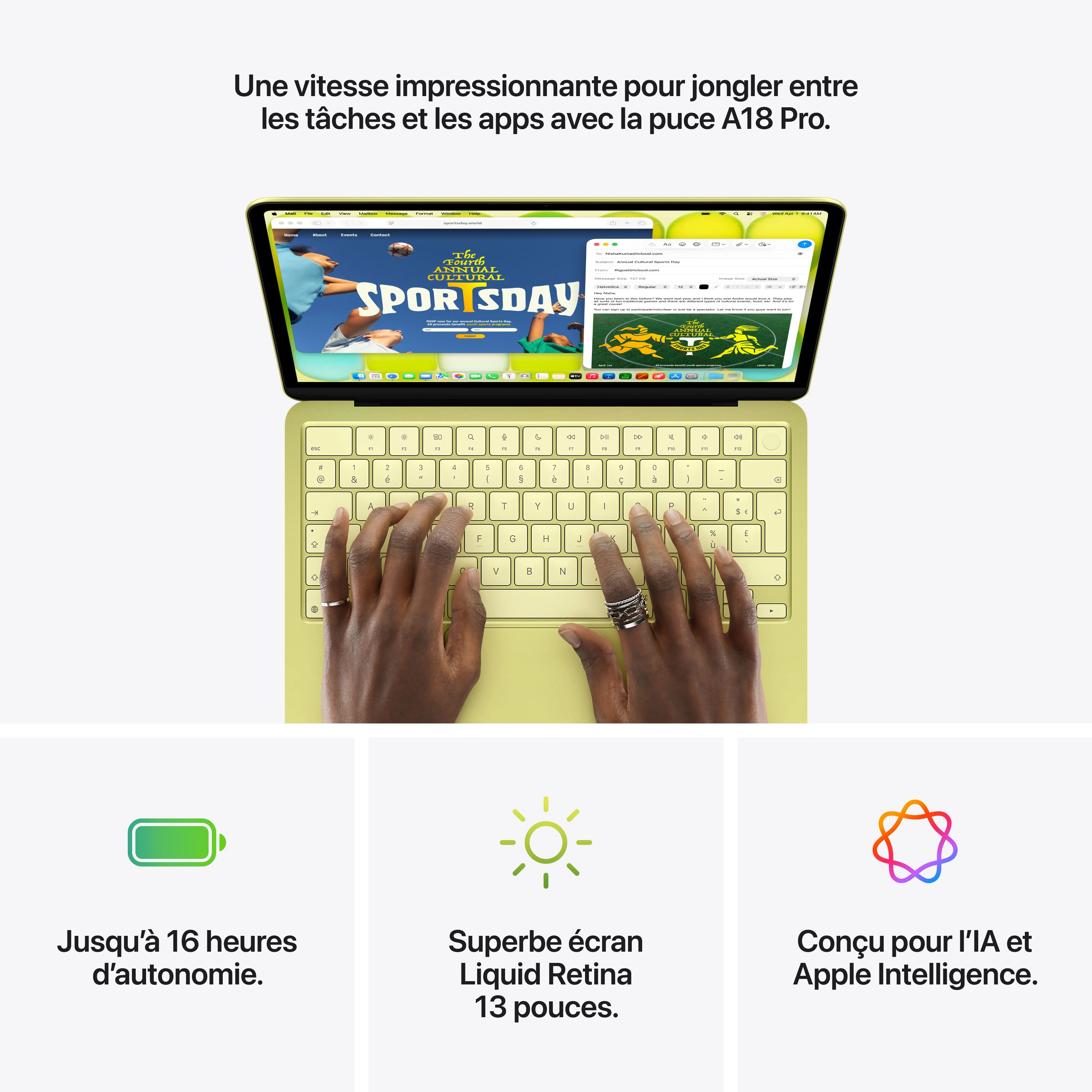 MacBook Neo 13 pouces: Puce Apple A18 Pro avec CPU 6 cœurs et GPU 5 cœurs Magic Keyboard avec Touch ID 512 Go SSD - Rose poudré - Image 9