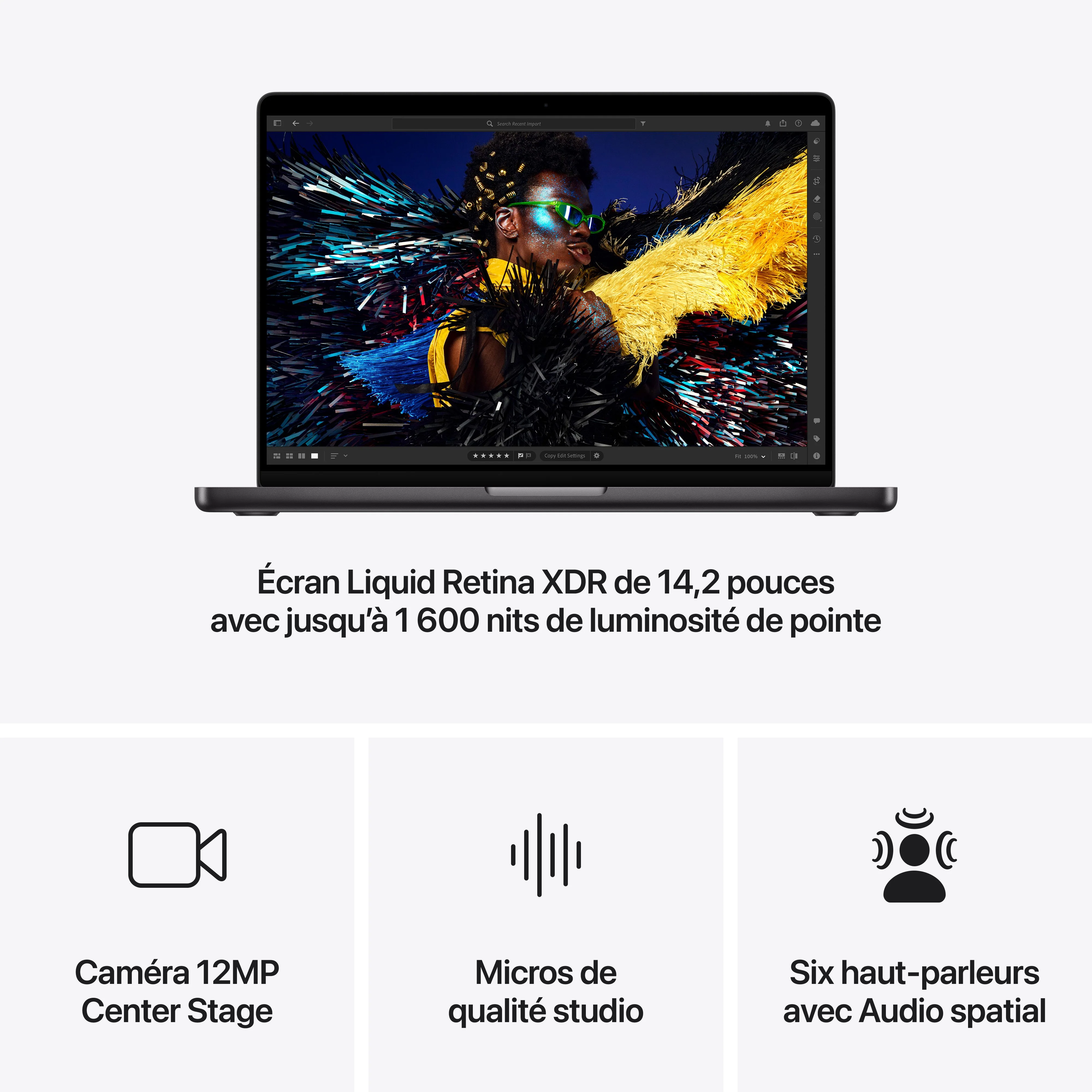 MacBook Pro 14 pouces: Puce Apple M4 Pro avec CPU 14 cœurs et GPU 20 cœurs, 1 To SSD - Noir sidéral - Image 6