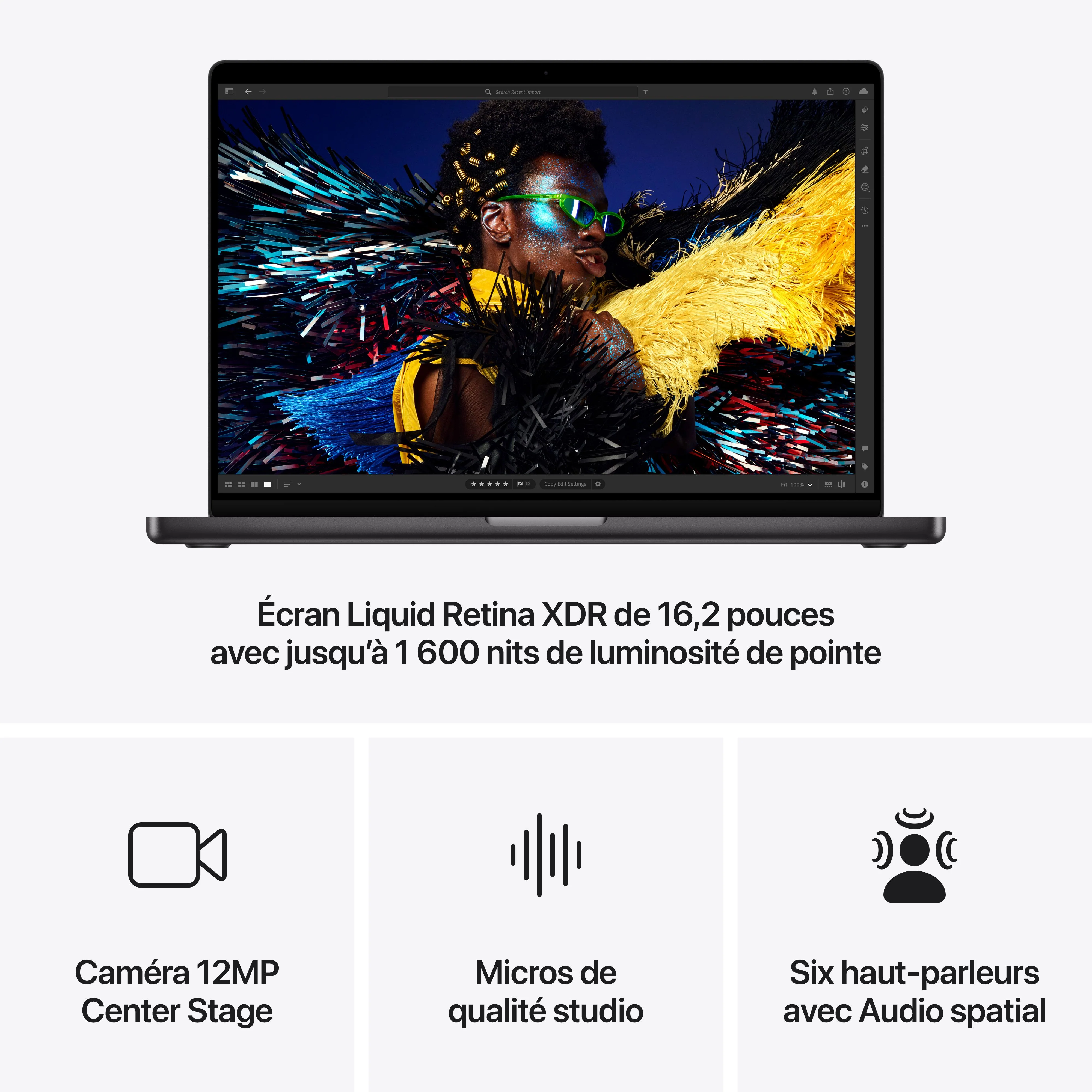 MacBook Pro 16 pouces: Puce Apple M4 Max avec CPU 14 cœurs et GPU 32 cœurs, 1 To SSD - Noir sidéral - Image 6