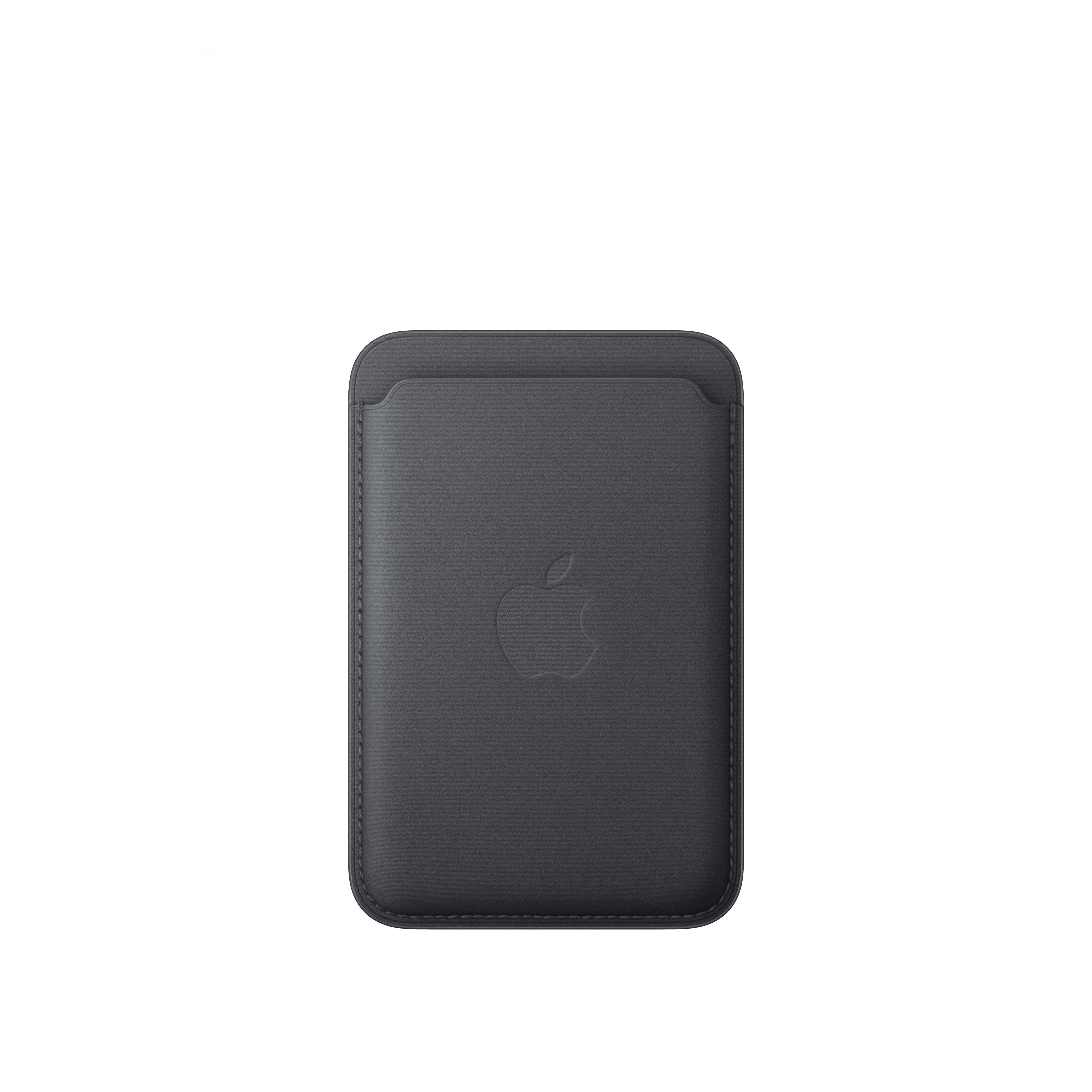 Porte‑cartes en tissage fin pour iPhone avec MagSafe – Noir