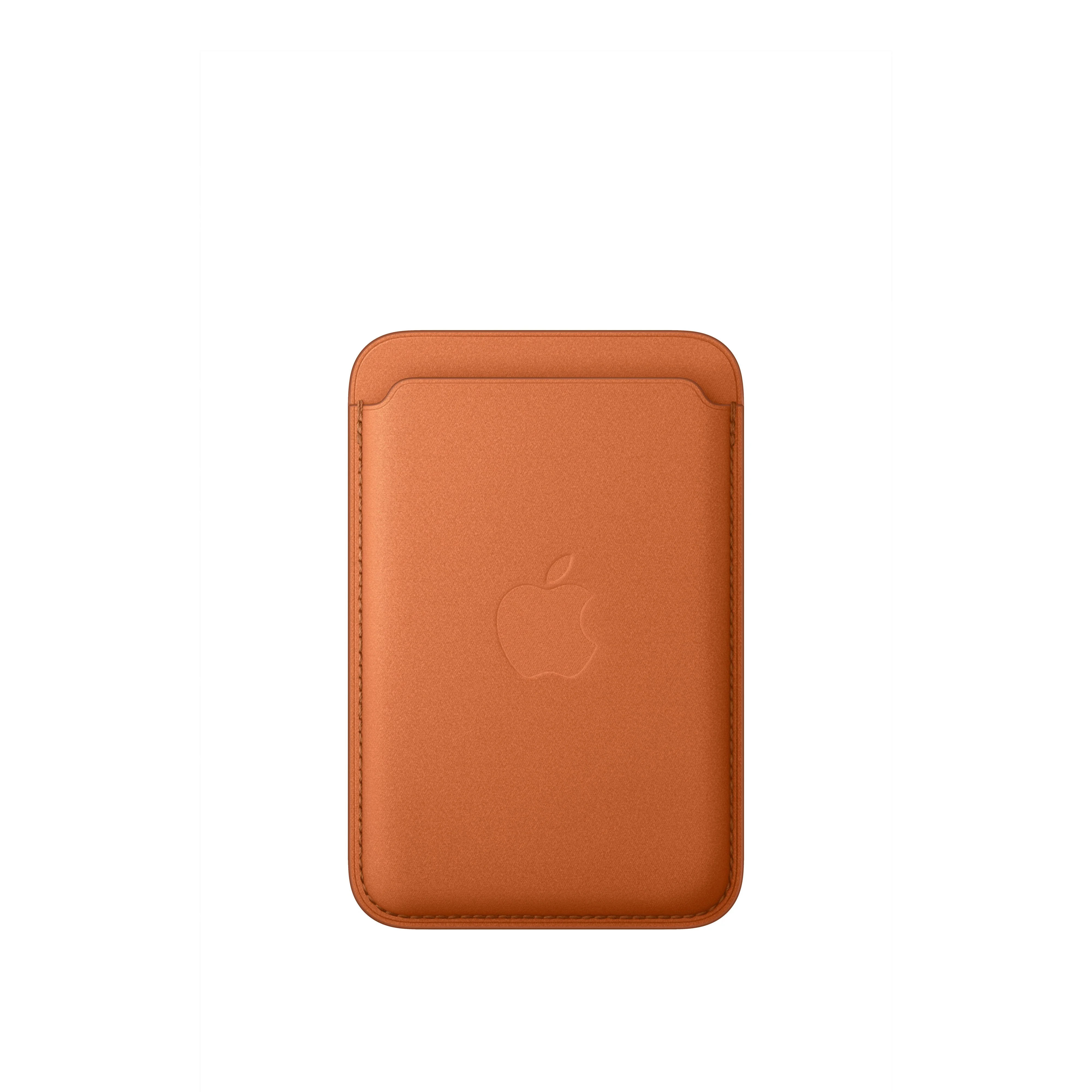 Porte-cartes en tissage fin pour iPhone avec MagSafe - Roux orangé