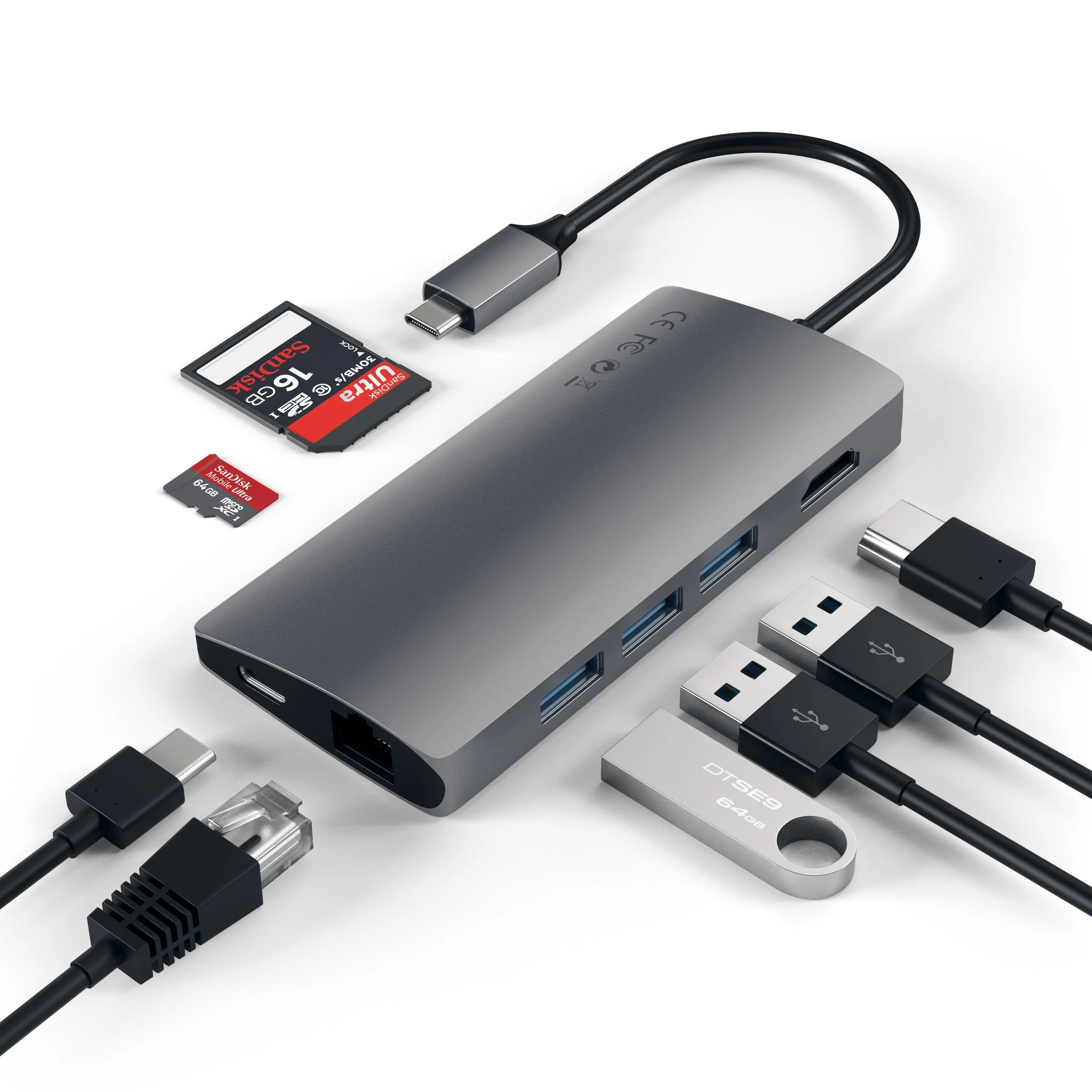 Satechi Adaptateur Multiport avec Ethernet • Gris Sidéral - Image 3