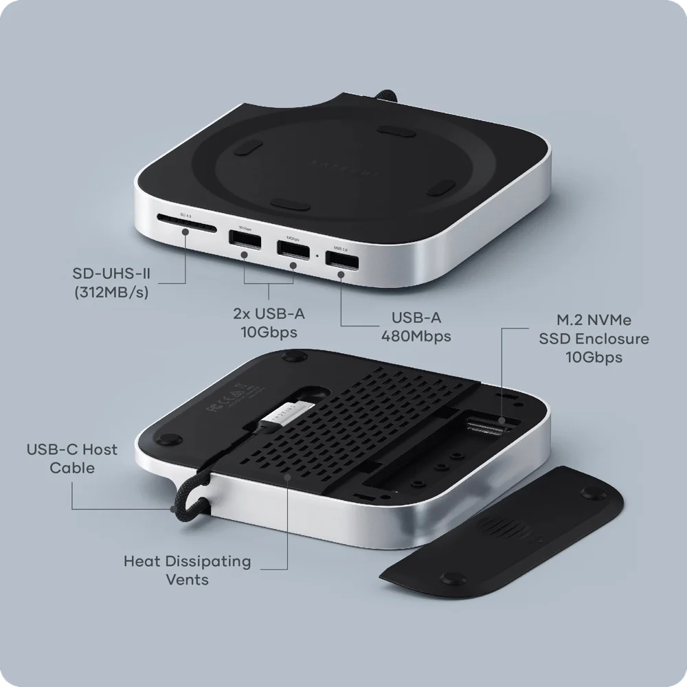 Satechi Hub Aluminium pour Mac Mini M4 • Argent - Image 6