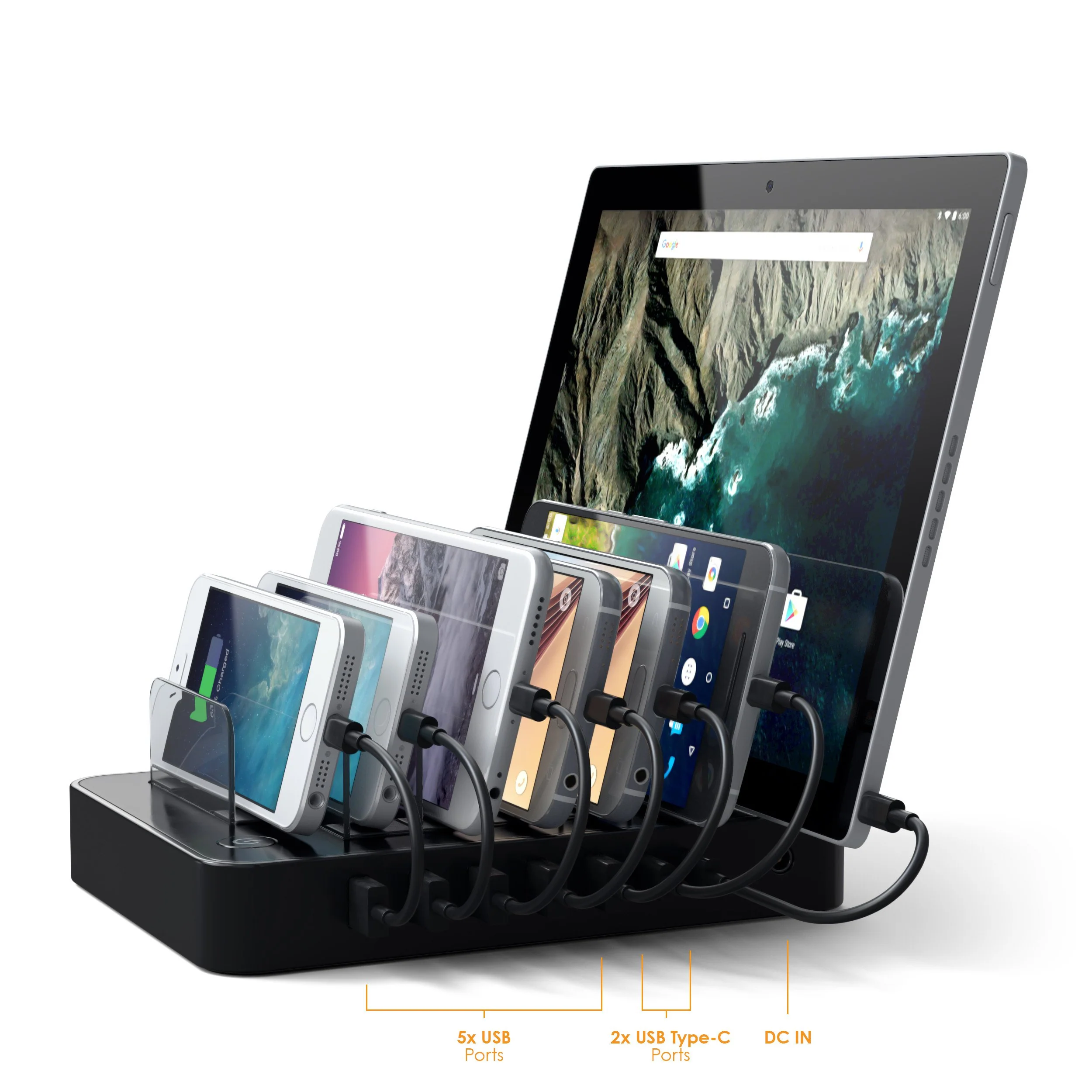 Station de recharge SATECHI pour appareils mobile - 7 Ports • Black - Image 4
