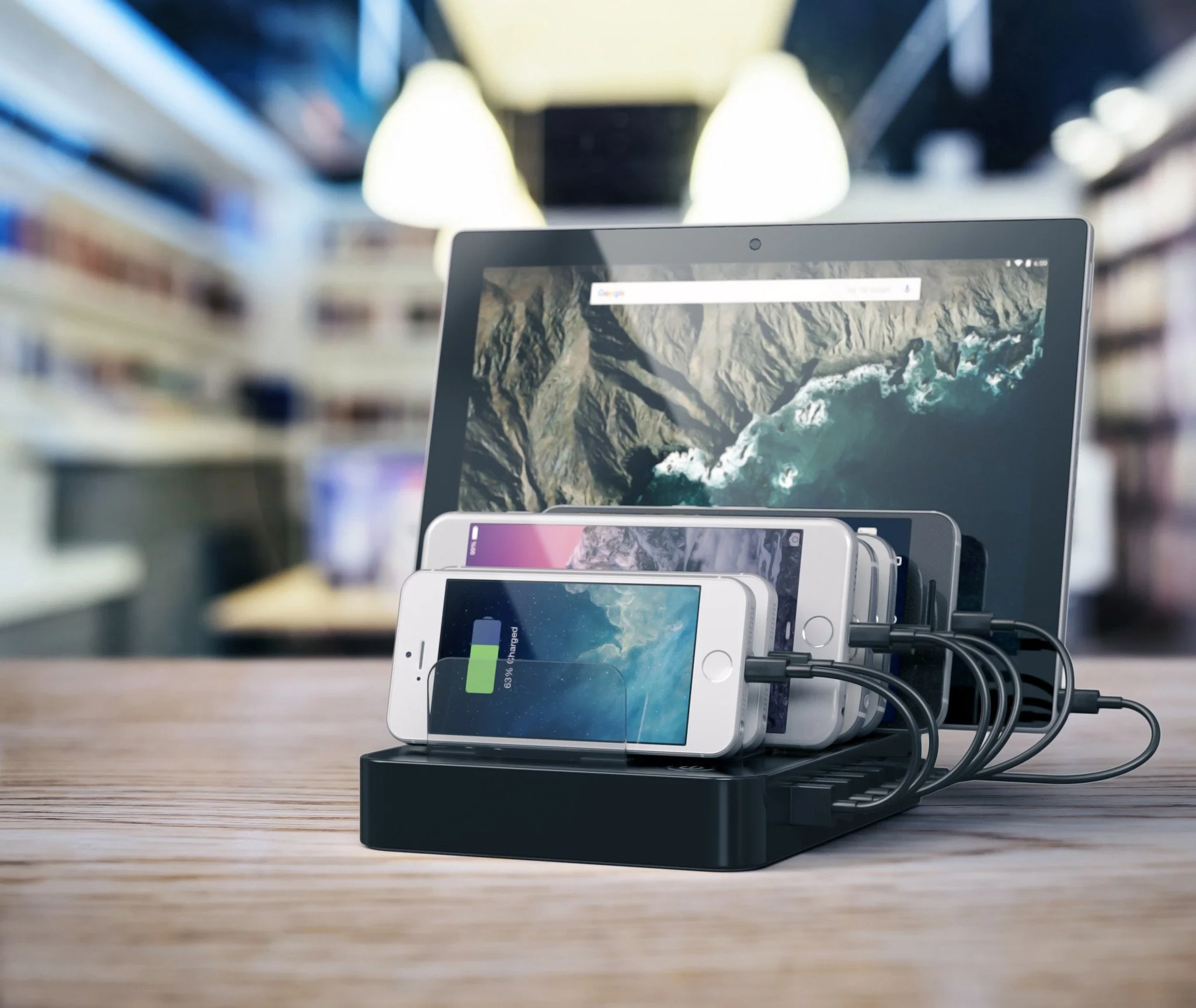 Station de recharge SATECHI pour appareils mobile - 7 Ports • Black - Image 5